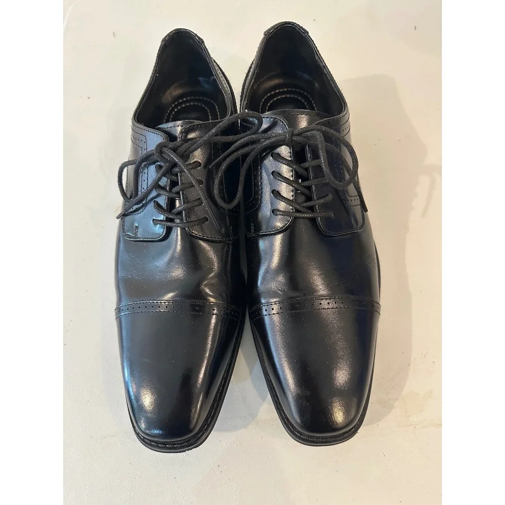 Stacy Adams Mens 20138-001 Dickinson Cap Toe Oxford Black Leather Shoes 11M